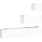 vidaXL Ensemble de 4 armoires TV blanc en bois composite