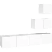 vidaXL Ensemble de 4 meubles TV blanc en bois composite