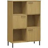 vidaXL Bibliothèque avec pieds en métal Marron 90x35x128,5cm Bois OSLO
