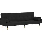 vidaXL Canapé-lit avec coussins noir velours