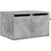 vidaXL Table de chevet murale avec lumières LED gris béton
