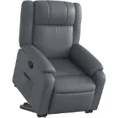 vidaXL Fauteuil relax avec releveur Gris Similicuir