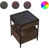 vidaXL Table basse avec Infinity-LED brun imitation chêne 40x40x51 cm