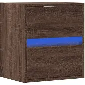 vidaXL Armoire TV murale avec éclairage LED aspect chêne 41x31x45 cm