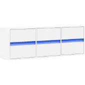 vidaXL Armoire TV murale avec éclairage LED blanc 130x31x45 cm