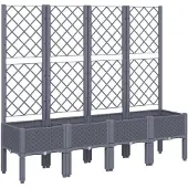 vidaXL Jardinière avec treillis bleu gris 160x40x142 cm PP