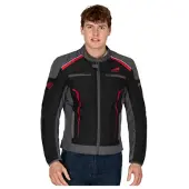 FASTWAY Veste d'équipe de moto T-2212 Noir/Gris/Rouge XS unisex