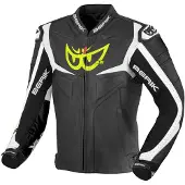 Berik Wild Chase Black White Leather Motorcycle Jacket Taille 56