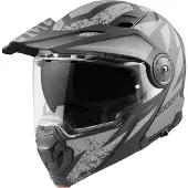 Bogotto Casque modulable FG-102 Safari en fibre de verre pour enduro, noir mat/gris, XL