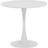Ebuy24 Hamden table de salle à manger Ø80cm blanc.