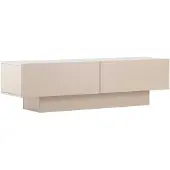 Ebuy24 Cuenca meuble TV 2 portes à abattant beige.