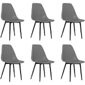 vidaXL Chaises à manger lot de 6 gris PP