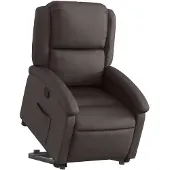 vidaXL Fauteuil relax avec releveur Marron foncé Cuir véritable