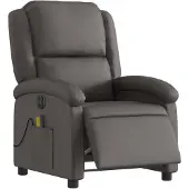 vidaXL Fauteuil relax électrique gris cuir véritable