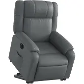 vidaXL Fauteuil relax releveur électrique gris similicuir