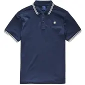 G-Star T-Shirt 'Dunda' bleu foncé / blanc