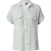 Vero Moda Chemisier 'VMBumpy' vert foncé / blanc