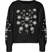 Vero Moda Pull-over 'Gaia' noir / blanc