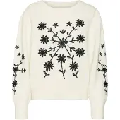 Vero Moda Pull-over 'Gaia' écru / noir