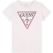 GUESS T-Shirt éosine / noir / blanc cassé