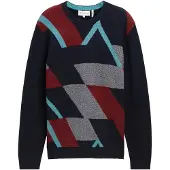 Tom Tailor Pull-over bleu marine / bleu clair / rouge rouille / blanc