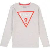 GUESS T-Shirt gris clair / rouge / blanc