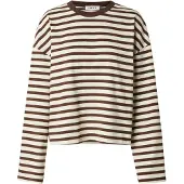EDITED The Label T-shirt 'Delfia' brun foncé / blanc