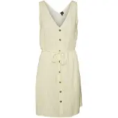 Vero Moda Robe 'BUMPY' jaune / blanc