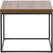 Beliani Table Appoint Bois Foncé Et Noire Delano
