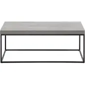 Beliani Table basse avec plateau en béton et cadre rectangulaire en métal noir 100 x 60 cm pour un salon de style industriel