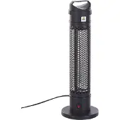 Beliani Chauffe-patio électrique noir 1000 W lampe chauffante infrarouge autoportante pour le patio et le jardin