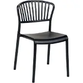 Beliani Chaise de jardin Lot de 4 Matière synthétique Noir Gela Lumarko !