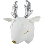 Beliani Décoration murale Tête de doudou Chevreuil Blanc SUZY