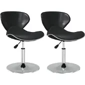 vidaXL Chaise de salle à manger 2 pcs. noir similicuir