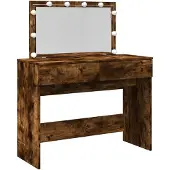 vidaXL Coiffeuse avec éclairage LED chêne fumé 100x40x120 cm