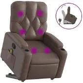 vidaXL Fauteuil de massage releveur 86 x 74 x 93 cm polyuréthane brun