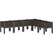 vidaXL Jardinière avec pieds marron 160x120x42 cm PP