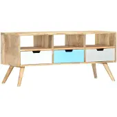 vidaXL Meuble TV 110x35x48 cm Bois de manguier massif