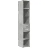 vidaXL Highboard gris béton 30x42,5x185 cm Bois composite