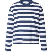 Selected T-shirt 'ESSENTIAL' bleu foncé / blanc