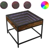 vidaXL Table basse avec Infinity-LED chêne fumé 50x50x41 cm