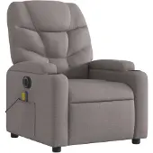 vidaXL Fauteuil de massage inclinable électrique Taupe Tissu