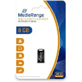 MediaRange USB Nano-Speicherstick (8 Go, USB-A), Clé USB, Noir