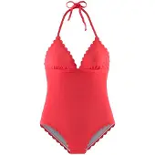 LASCANA Maillot de bain 'Scallop' rouge