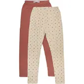 Minymo Leggings marron / rose / blanc naturel