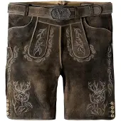 Stockerpoint Pantalon folklorique 'Lee' cappuccino / brun foncé / blanc