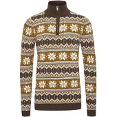 !Solid Pull-over 'Winoldo' marron / moutarde / blanc