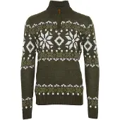 !Solid Pull-over 'Norwin' marron / olive / blanc