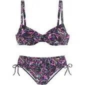 LASCANA Bikini vert foncé / violet / rose / noir