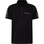 Armani Exchange pour homme. 8NZFSGZJ81Z1200 Polo noir uni (XS), Casuel, Coton, Manche courte